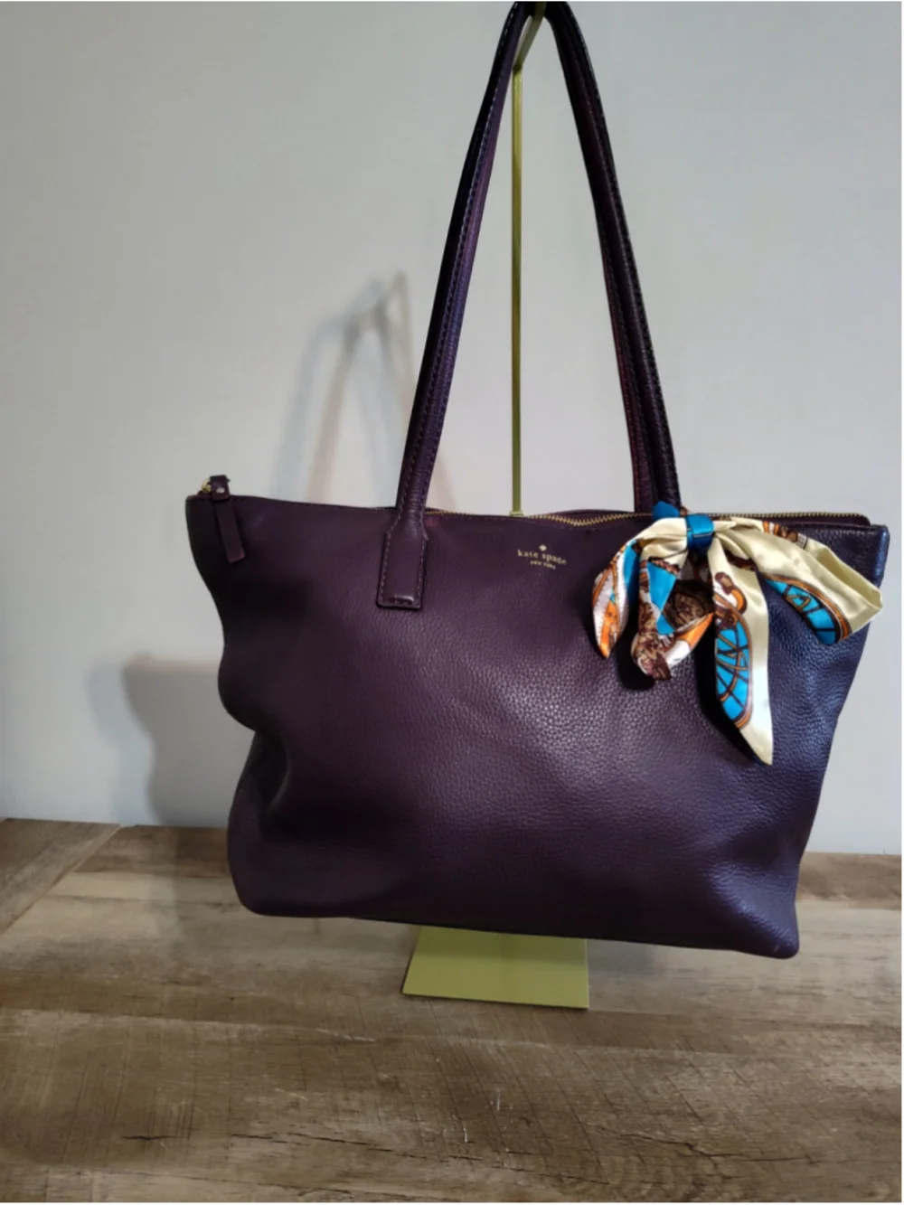 Women's Kate Spade Purple Leather Tote Bag